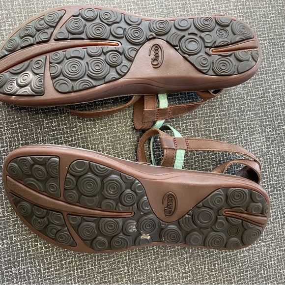 Chaco Brown and Mint Sandals - Picture 2 of 3